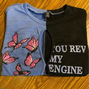 SHEIN Curve Split-dye Crop Top